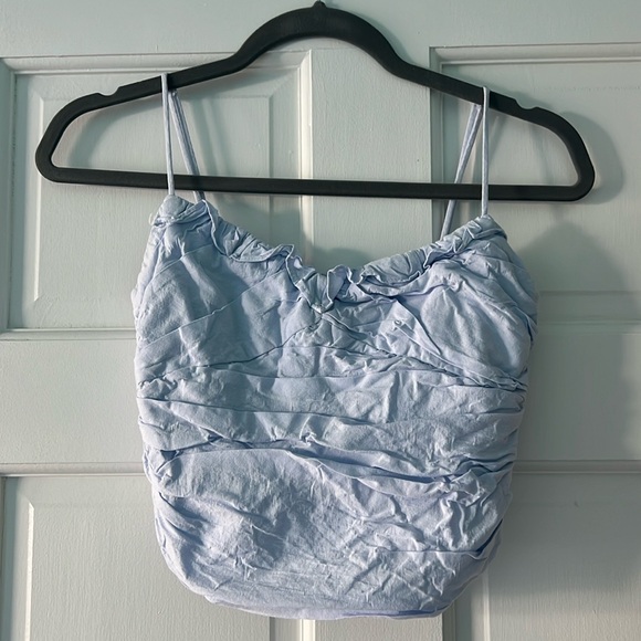 Zara Tops - Zara, size M, cropped blue tank top